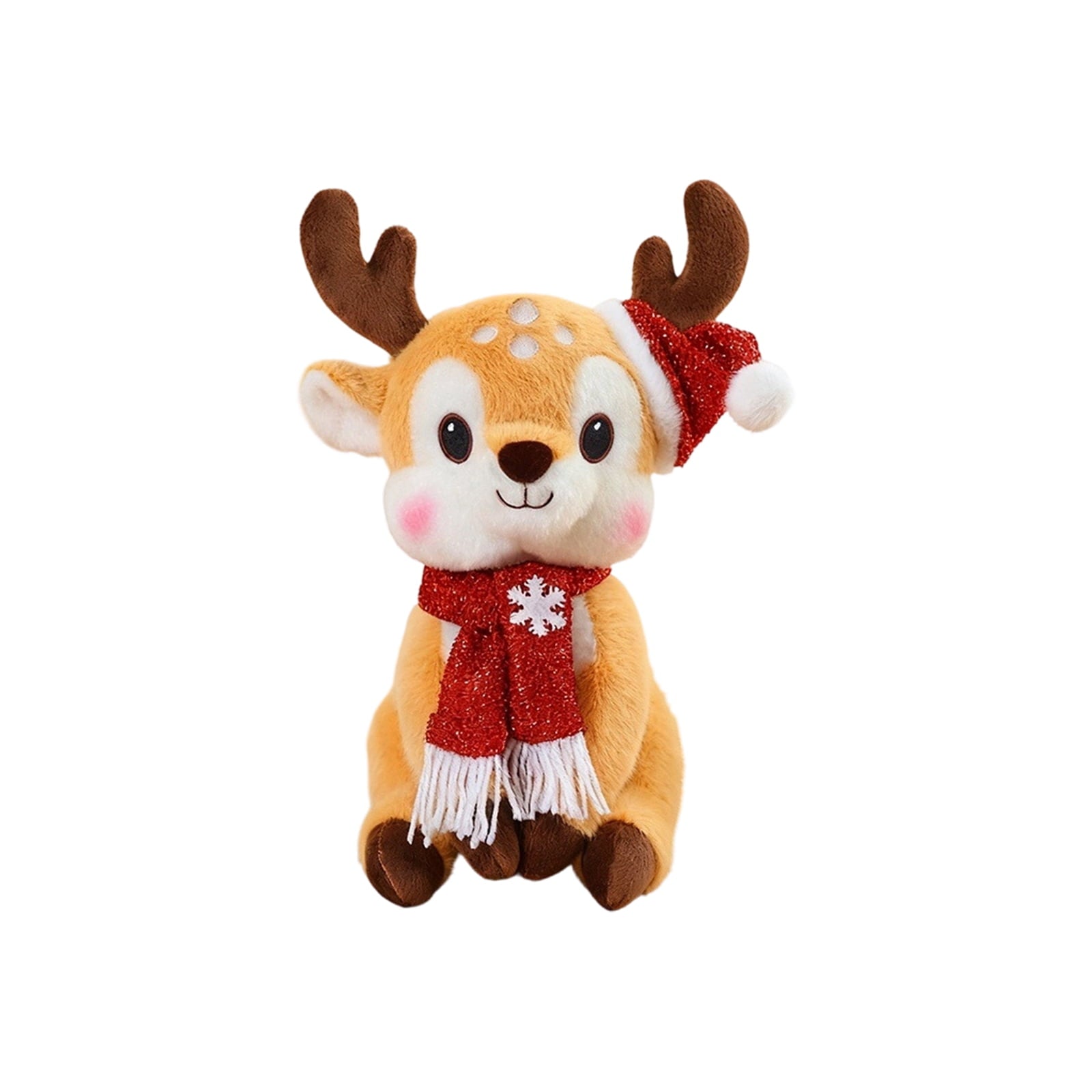 WhimsyHive Christmas Deer Doll Plush Toy, Holiday Stuffed Animal, Perfect for Christmas Decor, Soft and Cute, for Kids and Collectors,H