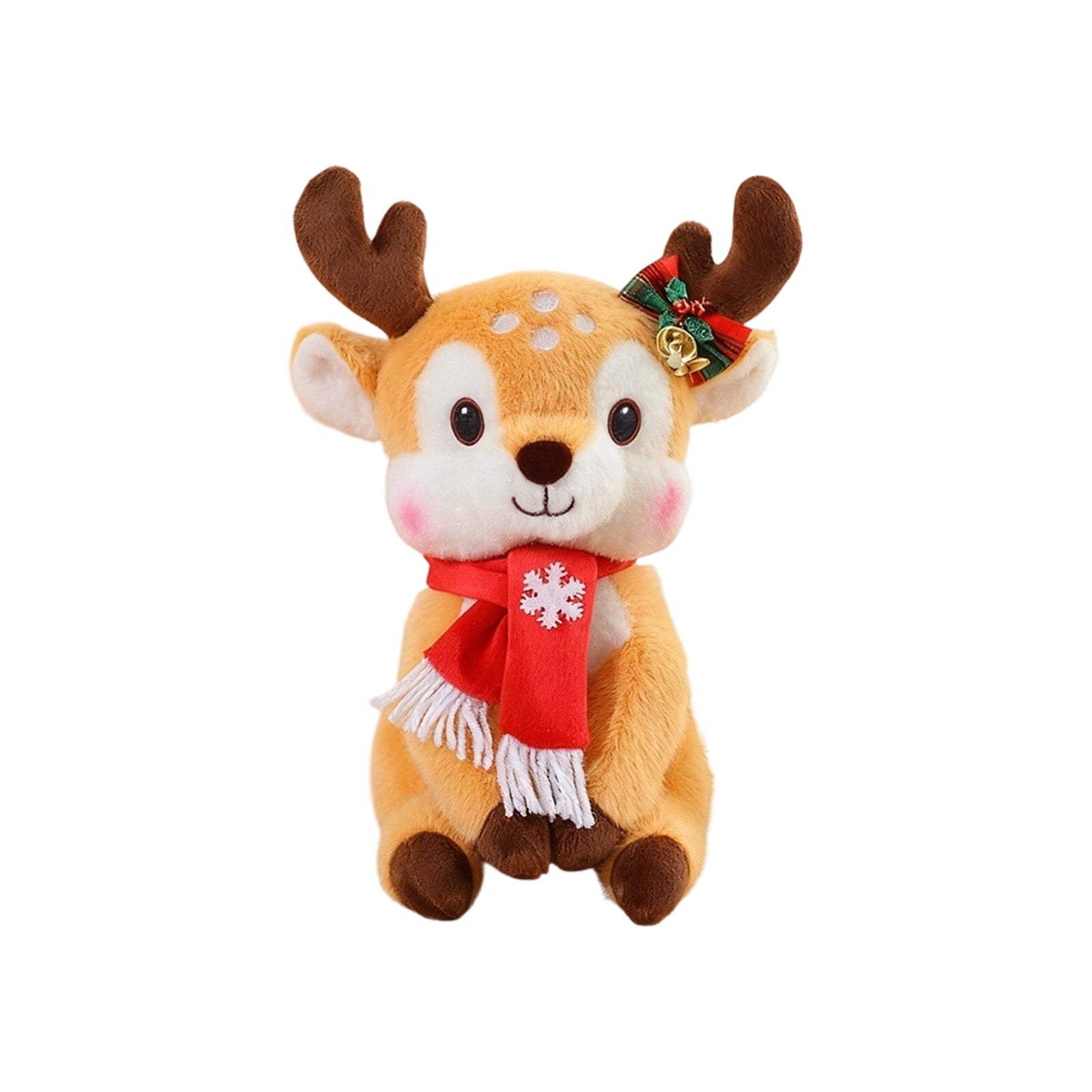 WhimsyHive Christmas Deer Doll Plush Toy, Holiday Stuffed Animal, Perfect for Christmas Decor, Soft and Cute, for Kids and Collectors,H
