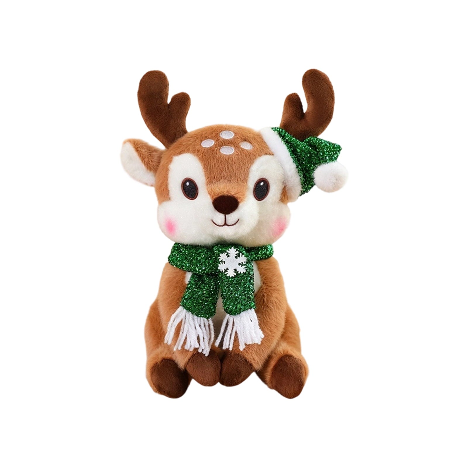 WhimsyHive Christmas Deer Doll Plush Toy, Holiday Stuffed Animal, Perfect for Christmas Decor, Soft and Cute, for Kids and Collectors,H