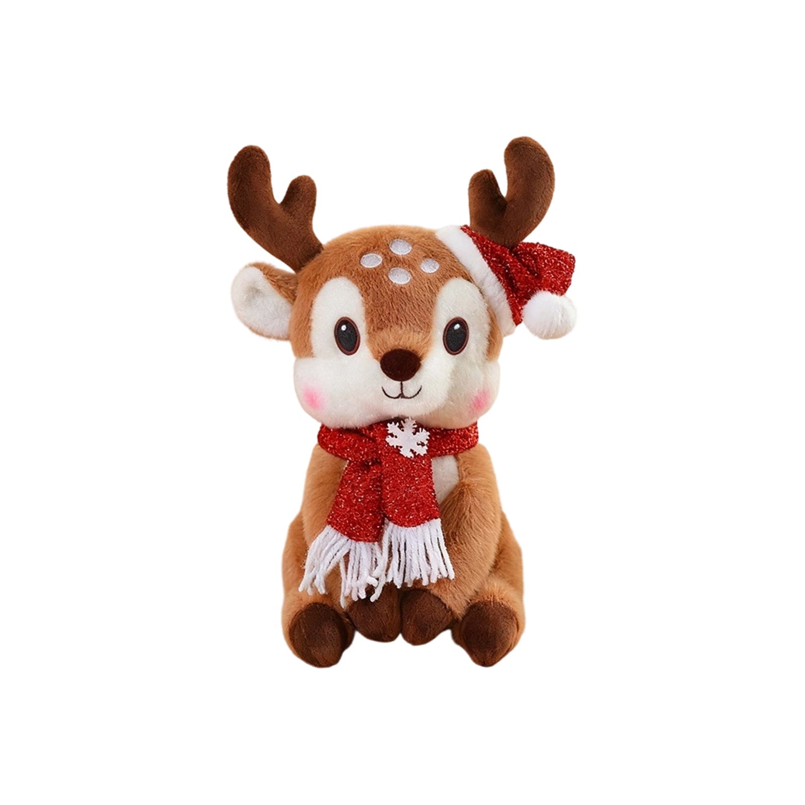 WhimsyHive Christmas Deer Doll Plush Toy, Holiday Stuffed Animal, Perfect for Christmas Decor, Soft and Cute, for Kids and Collectors,H