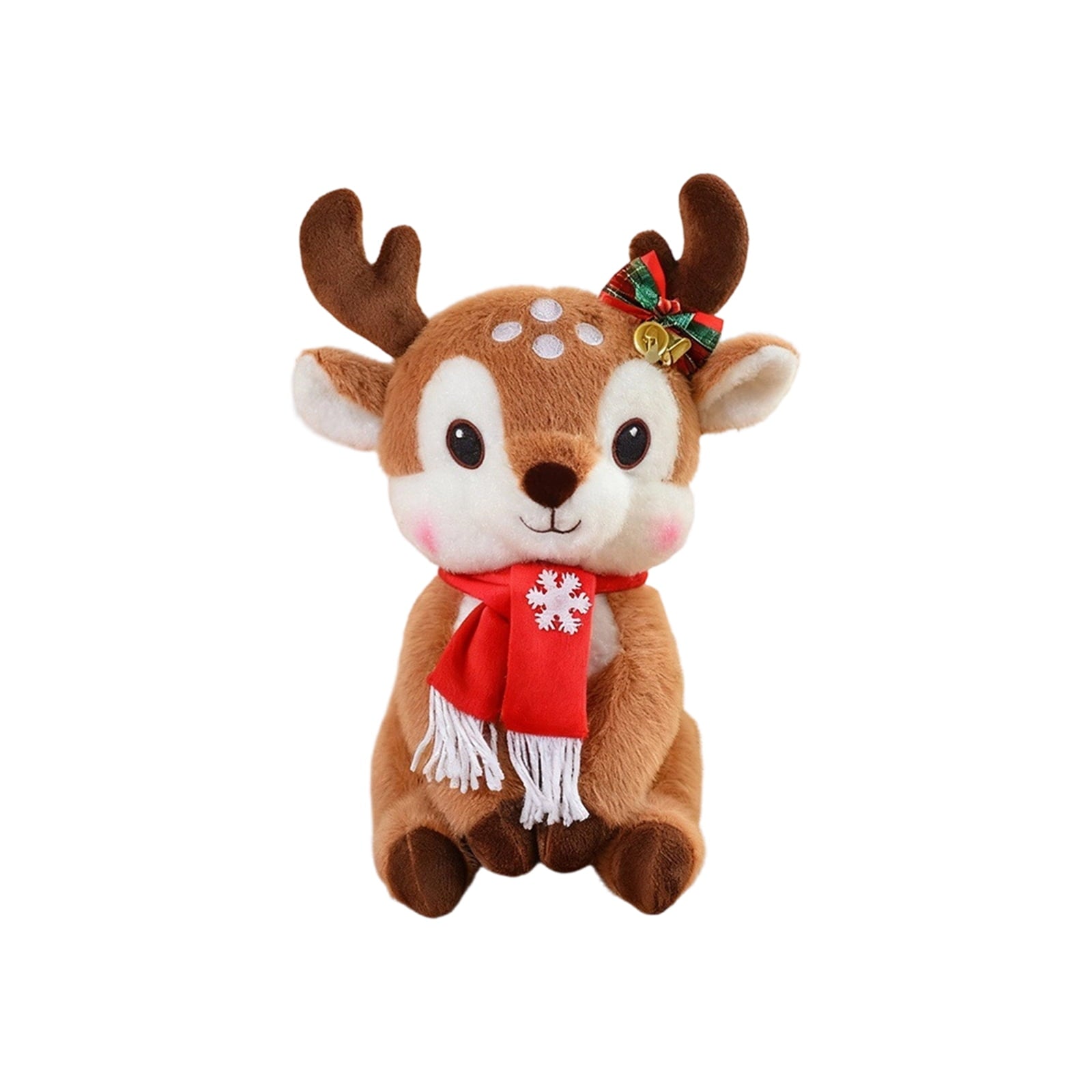WhimsyHive Christmas Deer Doll Plush Toy, Holiday Stuffed Animal, Perfect for Christmas Decor, Soft and Cute, for Kids and Collectors,H