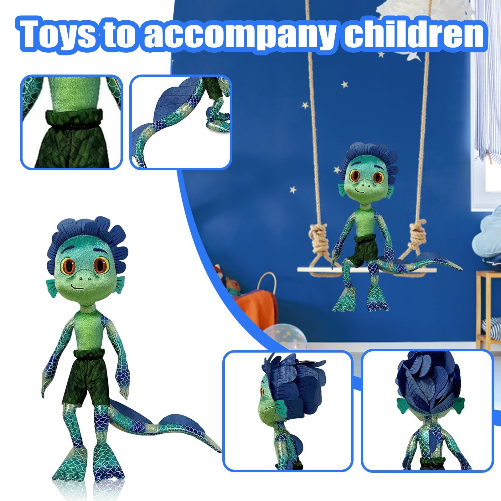 Luca Plush,16 Inches Luca Plush Doll, Soft Luca Stuffed Toy, Cartoon Luca Stuffed Animals,Fun Décor & Gift - Birthday Gifts for Boys Girls Kids Adults (Luca)