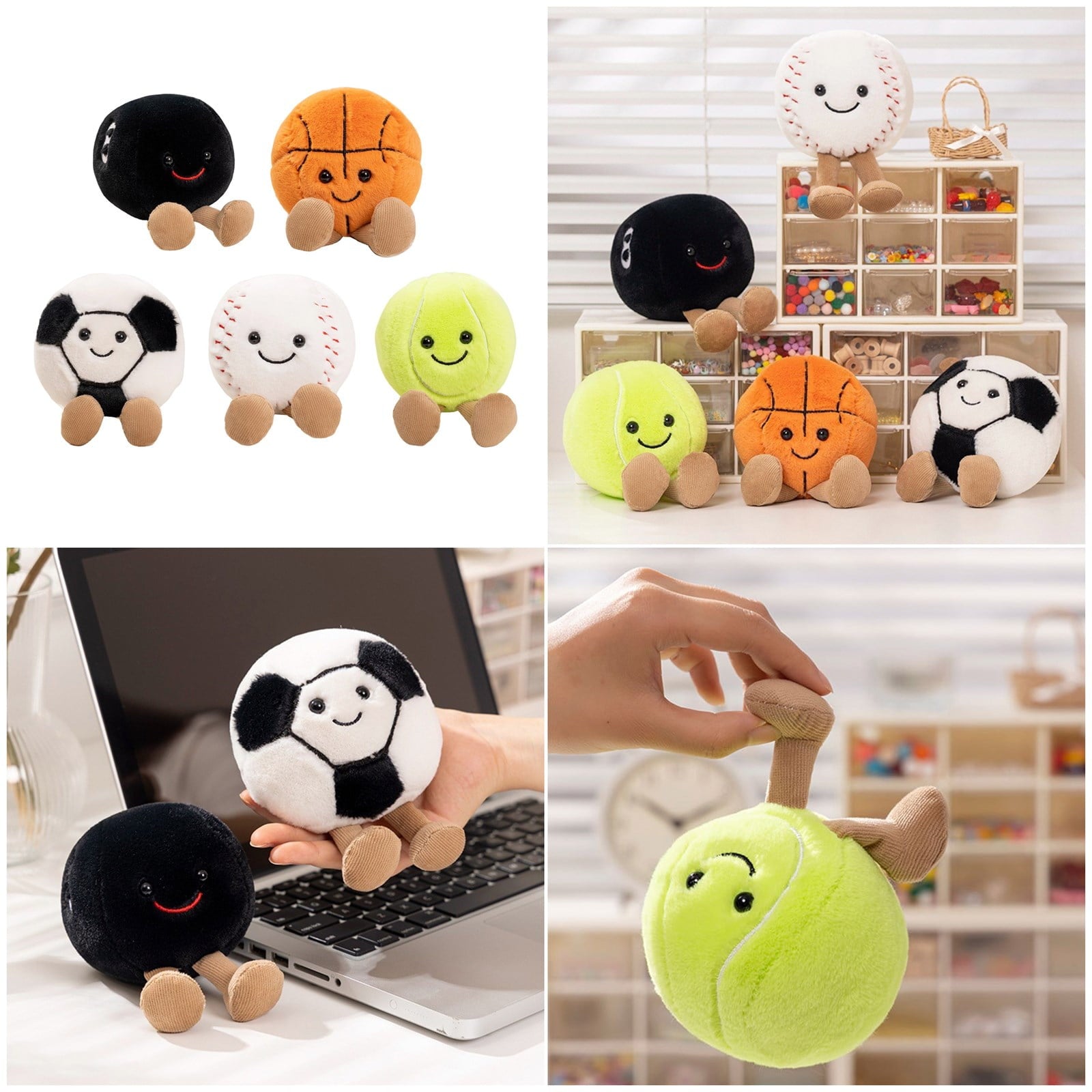 Adorable Sports Plush Toy Soft Stuffed Balls For Kids Room Decors Gifts for Kids Teenagers