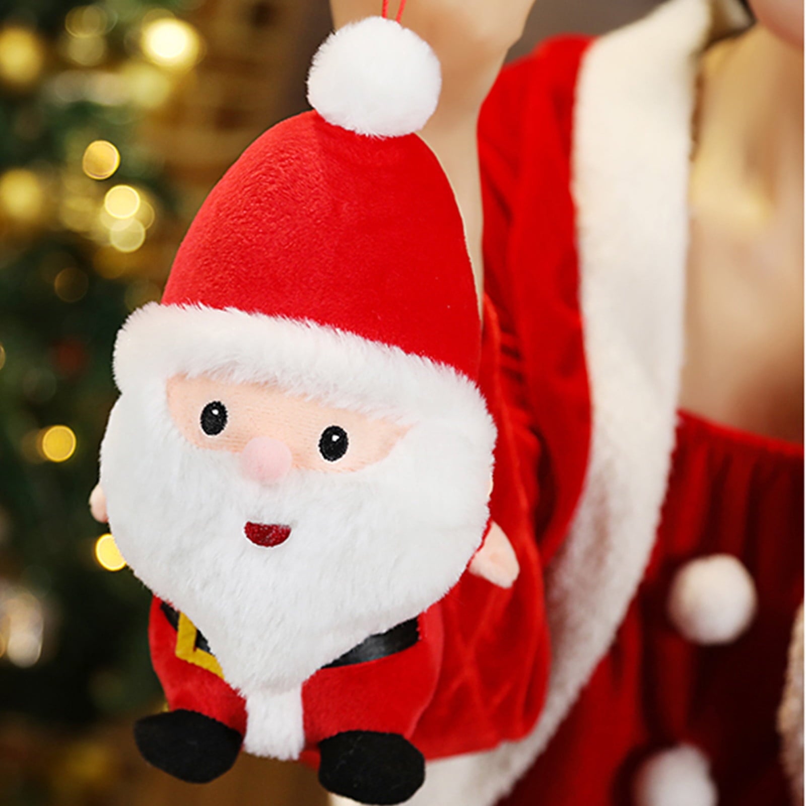 A 9.8 Inch Christmas Plush Santa Claus Doll Stuffed Animal Toy Holiday Decor Festive Gift For Kids Soft Reindeer Snowman Seasonal Party Decoration Home Decor