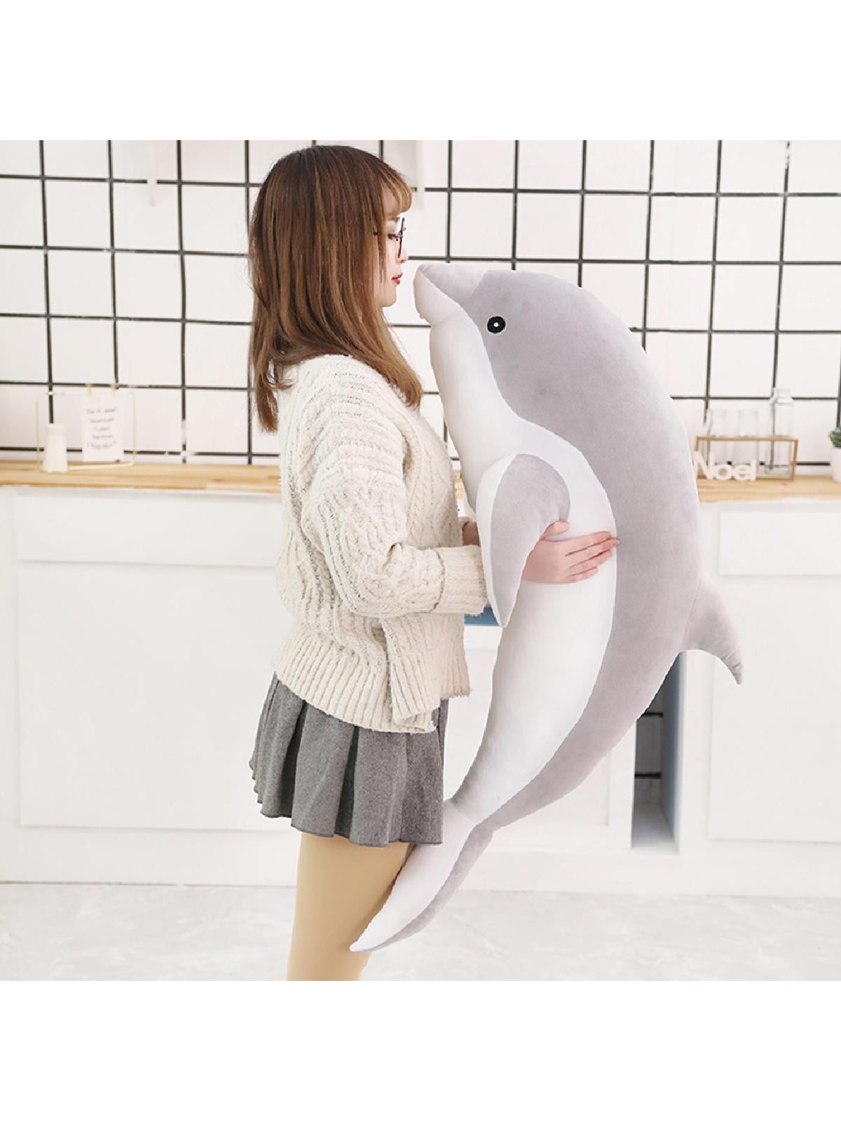30/50cm Plush Stuffed Dolphin Throw Pillow House Decor Soft Comfort Sleeping Toy Children Room Ornament Birthday Gift