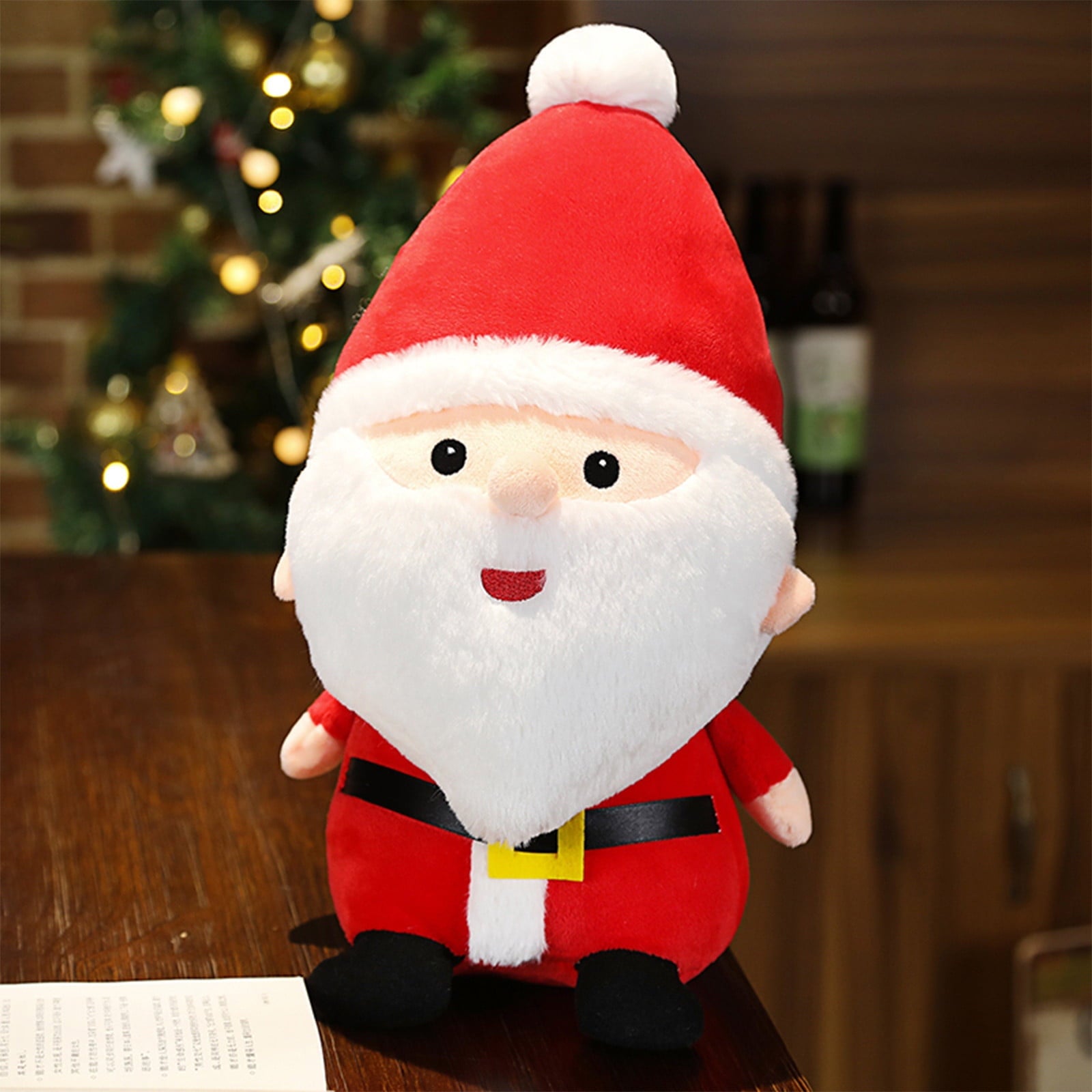 A 9.8 Inch Christmas Plush Santa Claus Doll Stuffed Animal Toy Holiday Decor Festive Gift For Kids Soft Reindeer Snowman Seasonal Party Decoration Home Decor